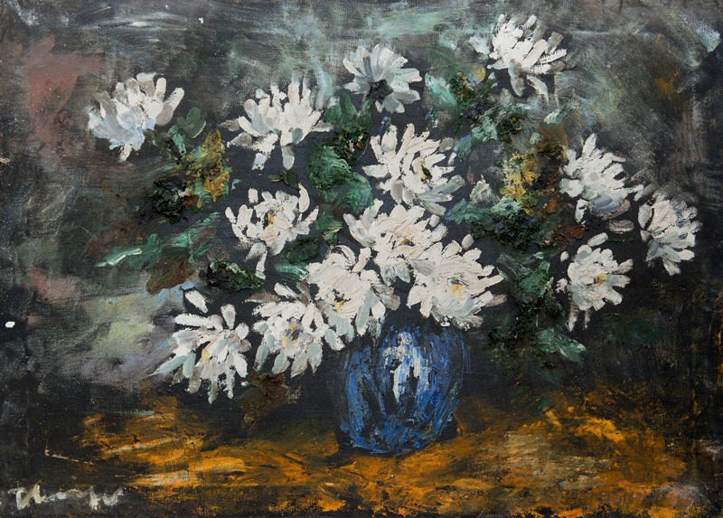 Tranh Sơn Dầu Cúc Trắng